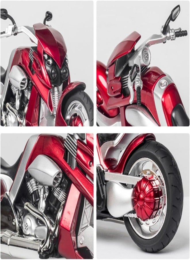 Bestie toys دراجة نارية مصغرة من بيستي تويز بمقياس 1:12، مصنوعة من المعدن المصبوب، مع مؤثرات صوتية وضوئية - مجموعة هدايا عيد ميلاد (ترافيرتسون في-ريكس) للأطفال، متعددة الألوان - Image 5